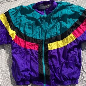 Retro color block windbreaker